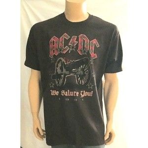 AC/DC T Shirt Mens X-Large Brown Concert Band We Salute You 1981 Cannon NOS
